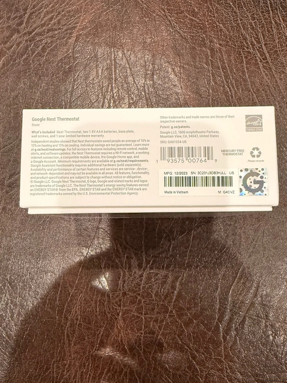 Google Nest Thermostat white